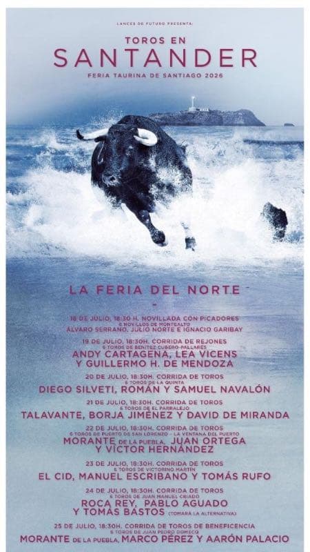 Santander presenta una Feria de Santiago 2026 de máxima categoría con Morante y Roca Rey como grandes reclamos